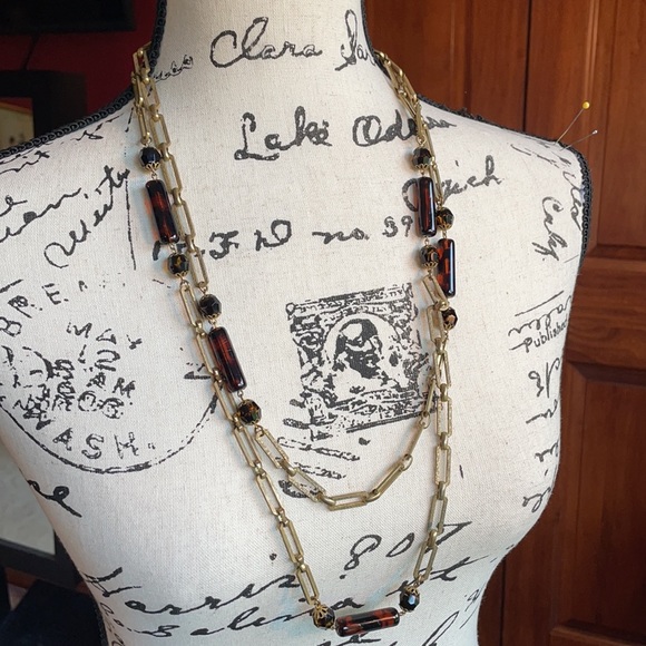 Miriam Haskell VTG 60” Russian gold and amber color beaded necklace - Picture 9 of 12